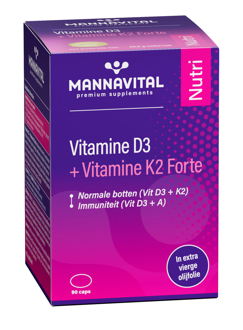 Mannavital Vitamine D3 + Vitamine K2 Forte 90 Capsules