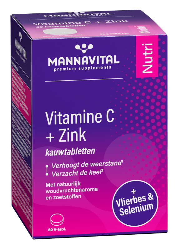 Pastilles Mannavital Vit C + Zinc 60 V