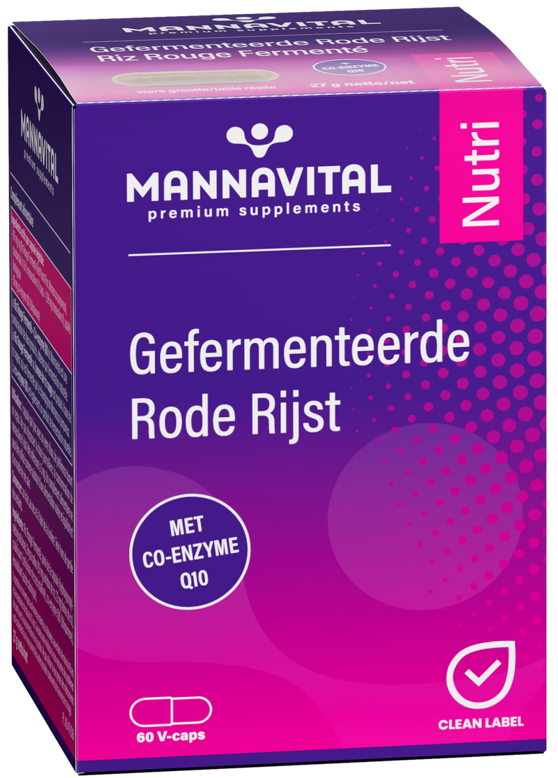 Mannavital Gefermenteerde Rode Rijst + Q10 - 60 VC