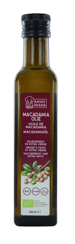 AMANPRANA Macadamia Olie (Koudgeperst & extra vierge) 250 ml. BIO