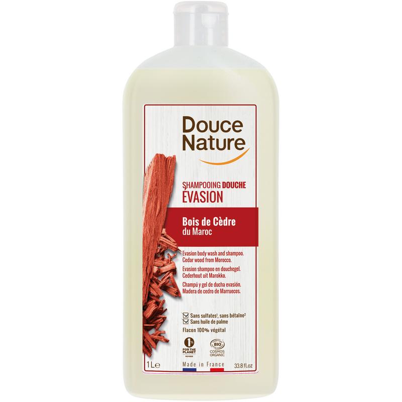 DOUCE NATURE shampoing-douche relax bois de santal 1L