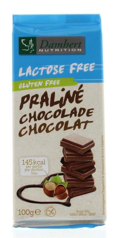 Damhert Lactose Free Tablette de chocolat praliné sans gluten | 100g