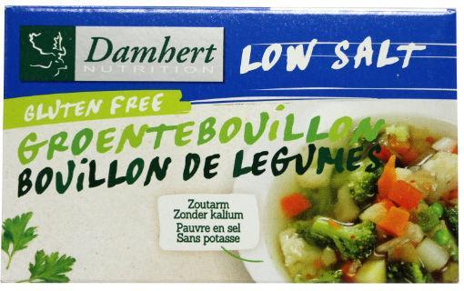 Cubes de bouillon de légumes à faible teneur en sel Damhert sans gluten | 64g