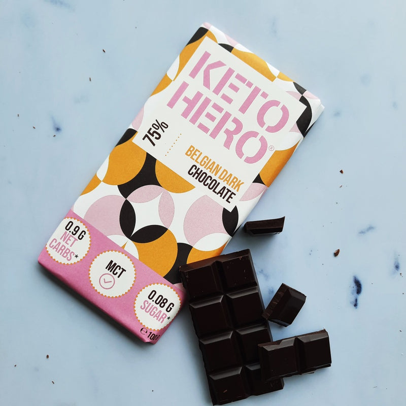 Keto Hero Chocolat Belge 75% pur 100g