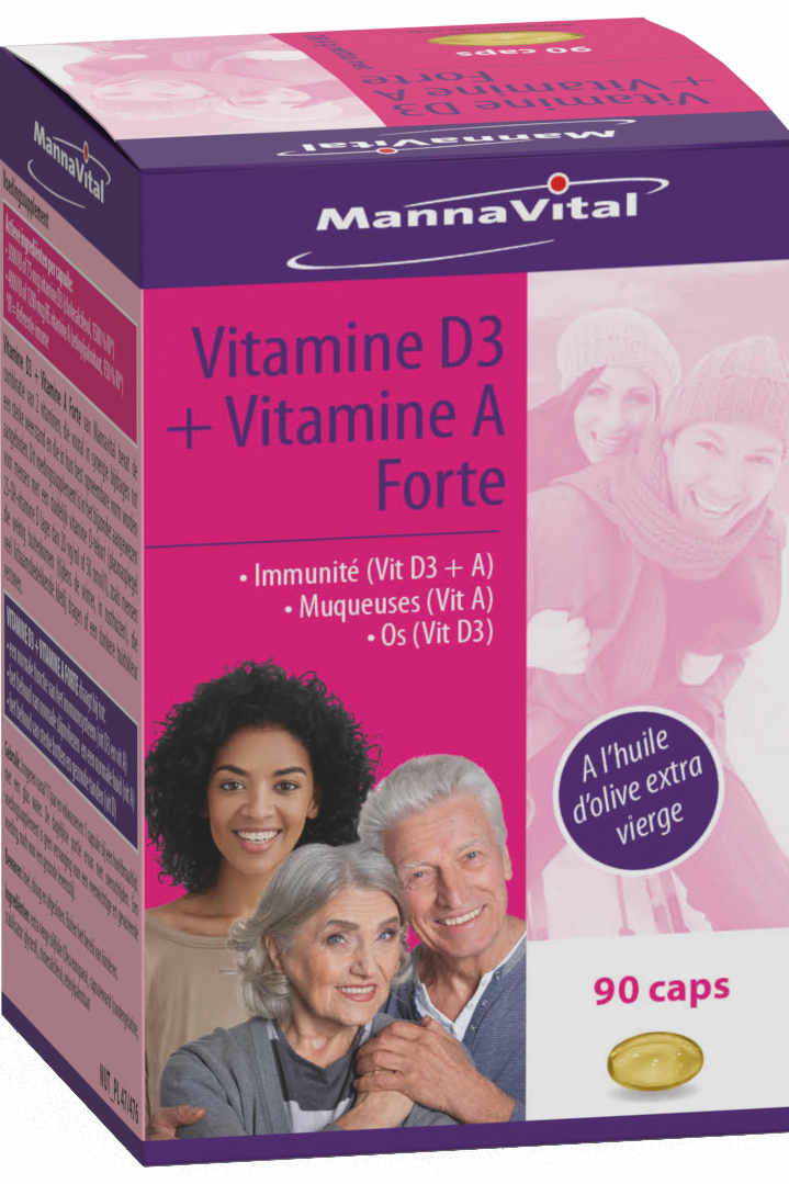 Mannavital D3 + Vit A Forte 90 capsules