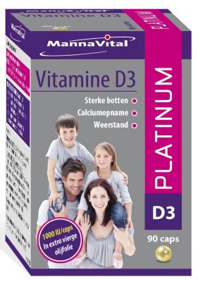 Mannavital Vitamine D3 Platine 90 perles