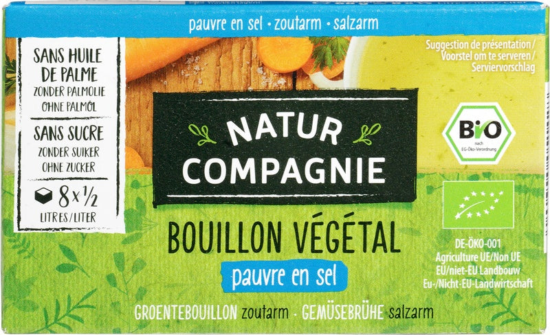 Natur Compagnie Cubes de bouillon de légumes allégé en sel