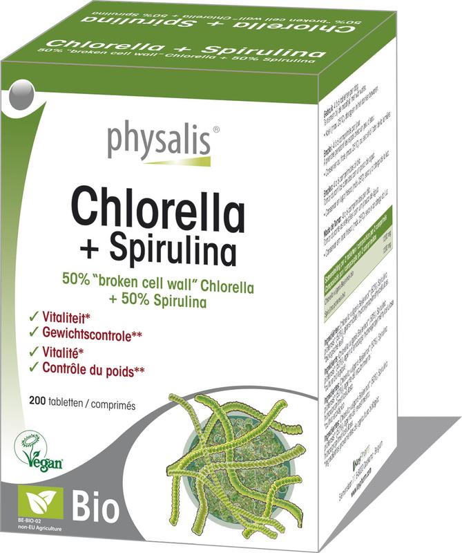 Physalis Chlorelle + Spiruline 200 comprimés