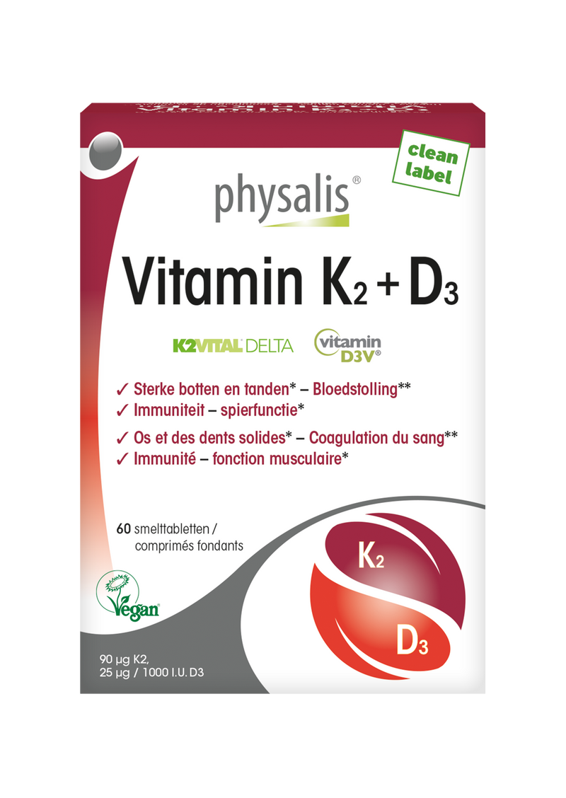 Physalis Vitamin K2 + D3 60 smelttabletten