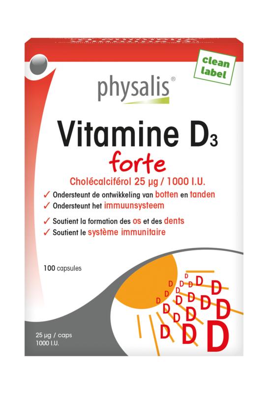 Physalis Vitamine D3 forte 100 gélules