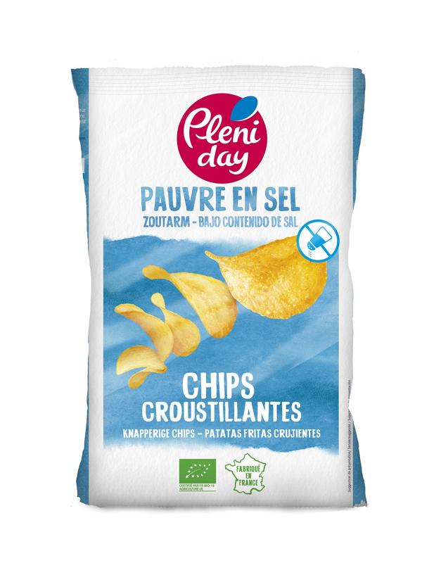 Pleniday Chips zoutarm bio 100g