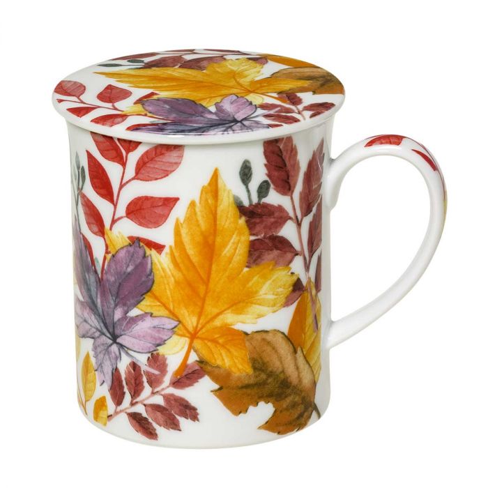 Porselain Mug With Lid and Infuser Autumn