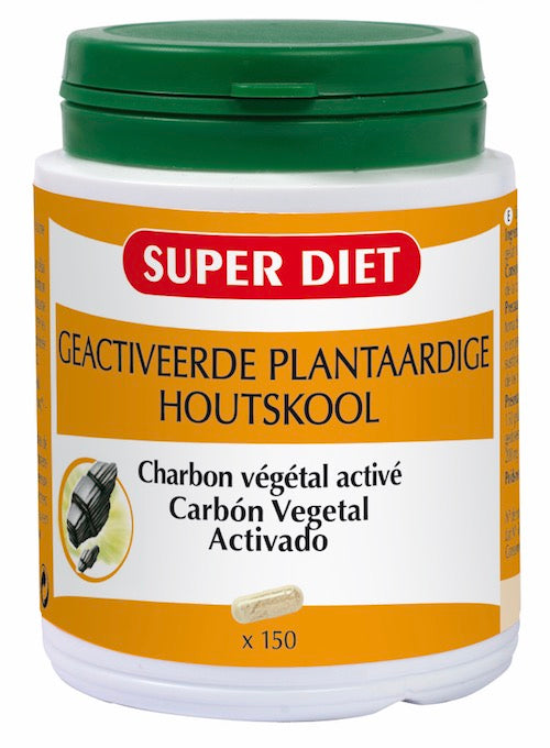 SuperDiet Plantaardige houtskool 150 capsules