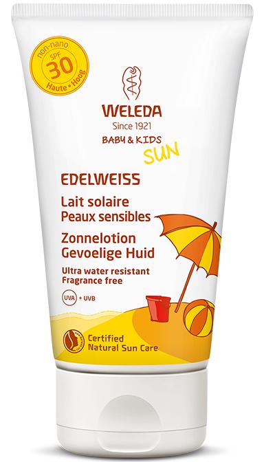 Weleda Edelweiss lait solaire peaux sensibles SPF30 150ml