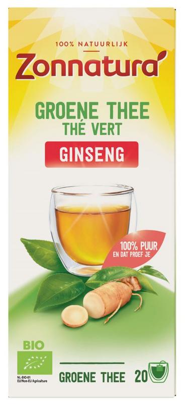 Zonnatura Green tea ginseng bio 20 zakjes