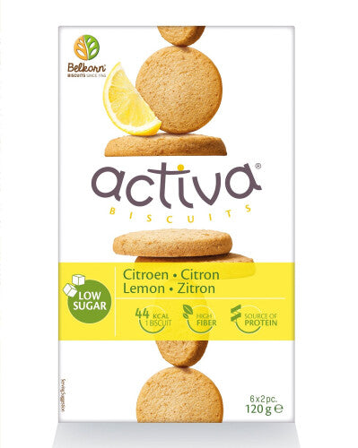 Biscuits au citron Activa avec édulcorant (faible teneur en sucre - maltitol) 6 x 2 pièces 120 g
